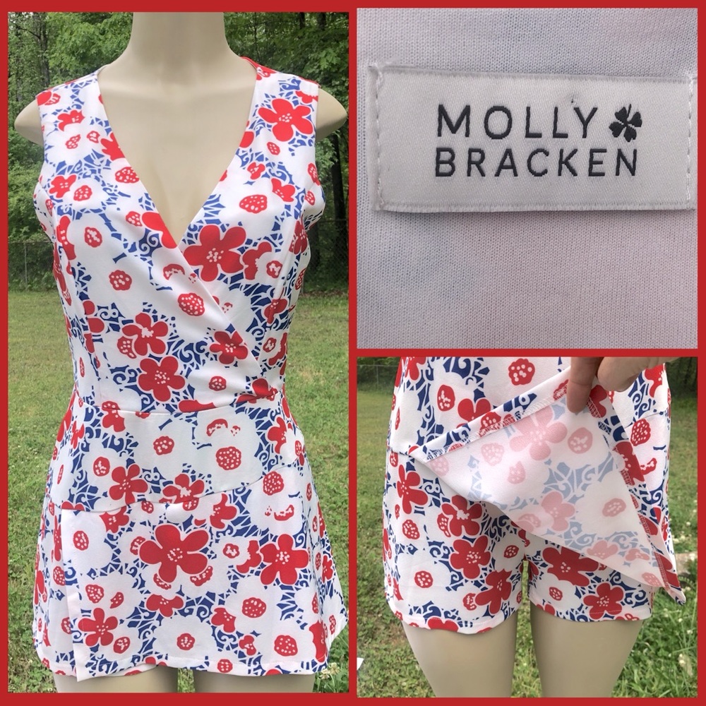 Molly Bracken Floral Print Romper w/Skorts Small